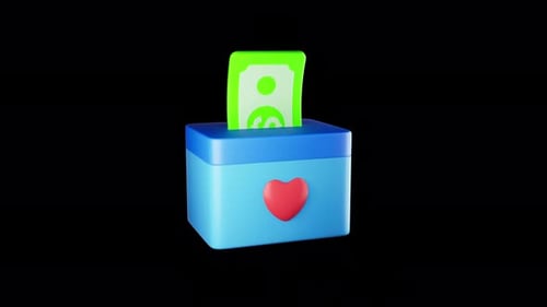 Donate Box 3D Icon Loop