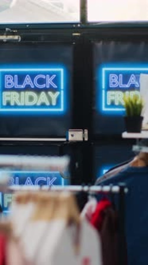 Black Friday Sales in Clothing Store
