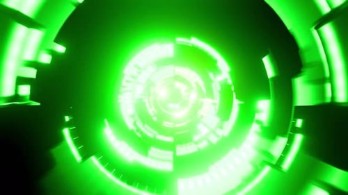 Reverse-VJ-Loop-Animationshintergrund aus giftigem grünem Stahl