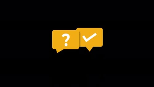 Animated Question Mark and Checkmark Chat Bubbles