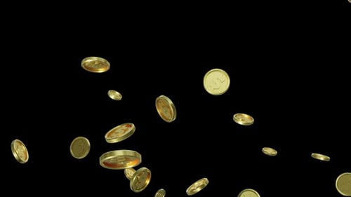 Animated Falling Golden Dollar Coins