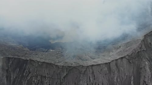 Beautiful aerial view of Mount Bromo the best location in Indonesia