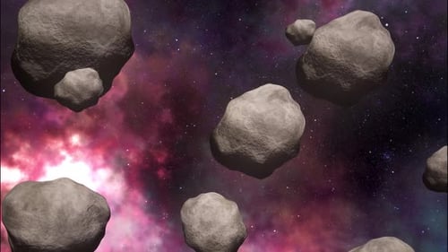 Horizontales Schwenken des Asteroidenhintergrunds 4K\_01