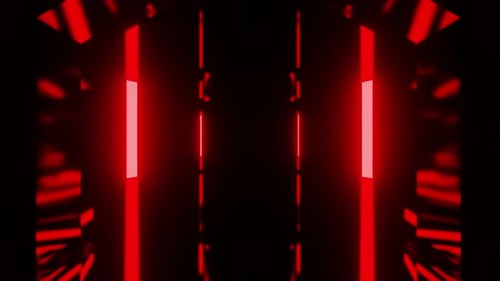 Red Neon Gate Tunnel Vj Loop Background Animation