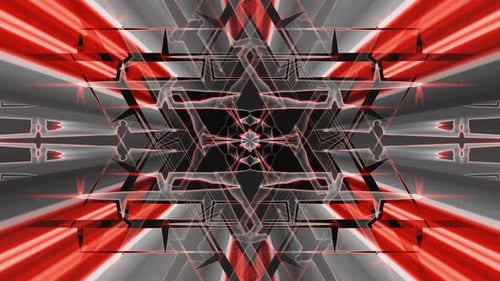 Abstrakter geometrischer roter Neonstrahlen-Flash-Vj-Loop-Animationshintergrund