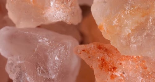 Himalayan pink salt Super Macro Close Up. Due mainly to marketing costs, pink Himalayan salt is up