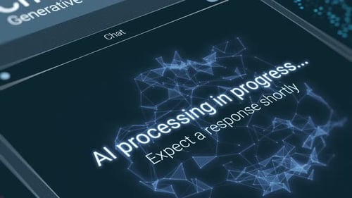Futuristic AI Chat Interface Processing Animation