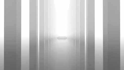 Couloir spacieux blanc et lumière vive qui brille