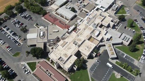 Aerial View of Large Hospital Campus