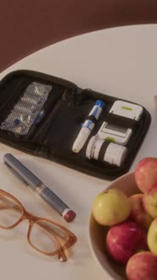 Diabetes Medication Kit and Insulin Pen on Table