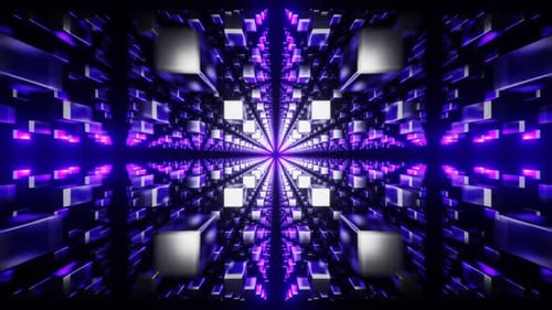 Silver and Purple Abstract Cubic Dimension Background VJ Loop in HD
