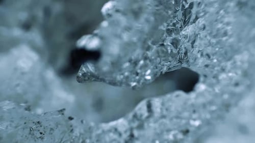 moving into ice crystals close up