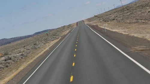 Oregon Circa-2020. Stabilized Driving of Highway Road in Oregon. With