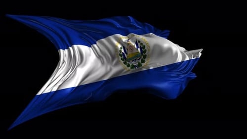 Waving Flag of El Salvador Seamless Loop Animation