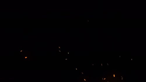 Golden Sparks Floating on a Black Background
