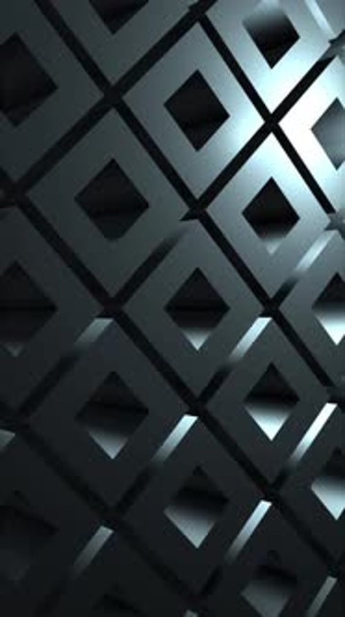 Vertical Video - Dark Isometric Cubes Pattern Abstract Background
