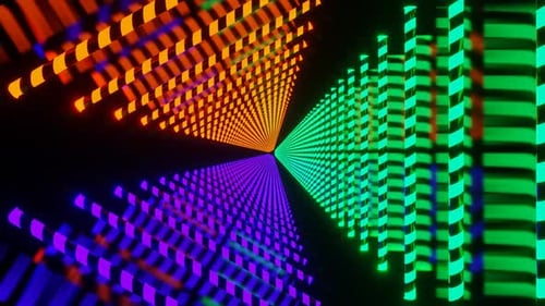 Turquoise And Purple And Orange Neon Lamp Spiral Light Background Vj Loop In HD