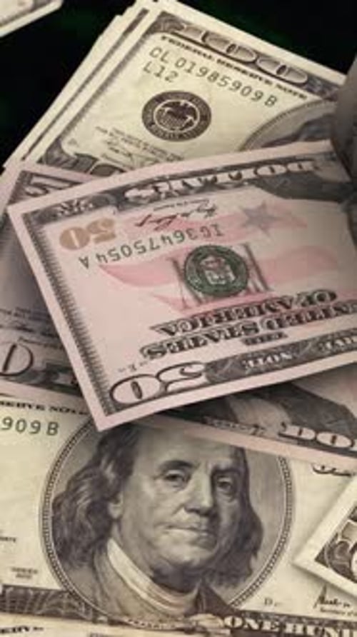 Mixed Dollar Bills Wealth Financial Background Vertical