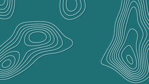 Abstract animated outline topographic contour map.