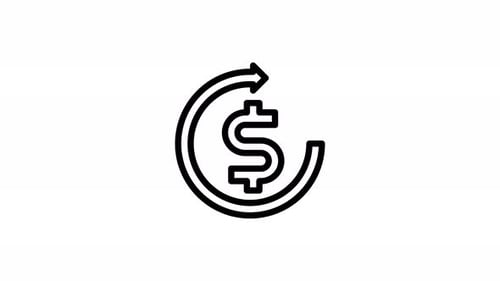 Animated Dollar Sign Refund Exchange Loop Icon