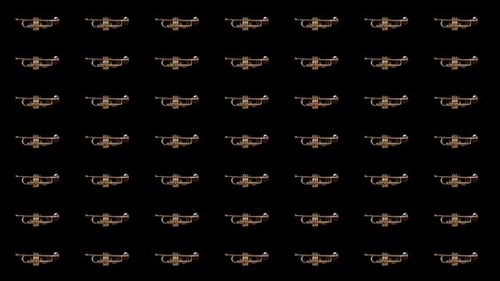 Golden Trumpet Grid Looping Animation for Music Projects