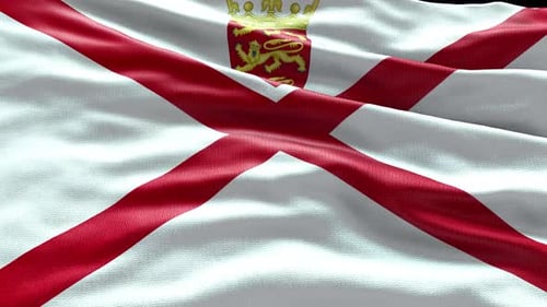 Realistic Waving Flag of Jersey Seamless Loop