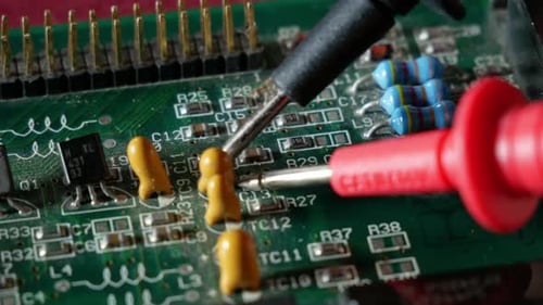 Repairing computer equipment using a tester close-up