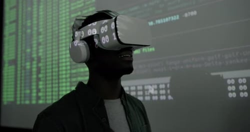Young Adult Using Virtual Reality Headset