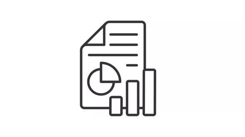 Animated Business Data Report Document Icon