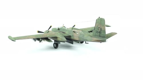 Rotating Model Airplane on a White Background