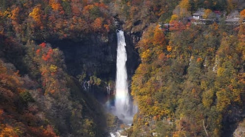 Waterfall In Autumn