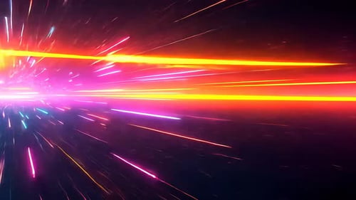 Des traînées lumineuses abstraites et vibrantes, un effet tunnel hypersonique