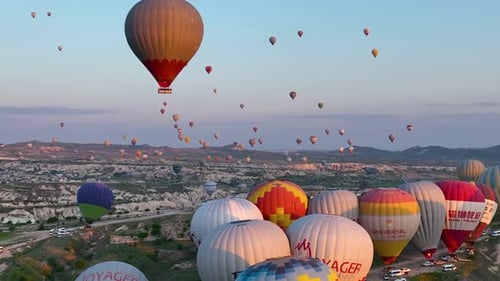 Aerial View Hot Air Baloons in Turkey 4 K