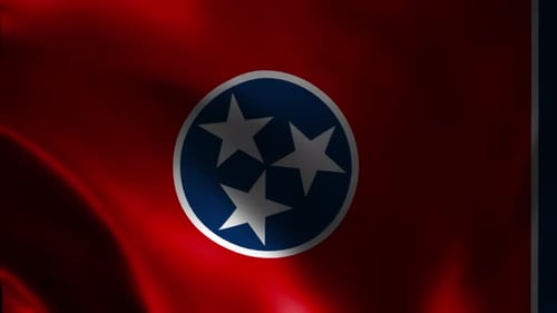 Tennessee State Waving Flag. Flag of Tennessee Waving Animation.