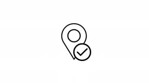 Delivery Location Check Animated Looping Video – Alpha Channel Line Art Icon