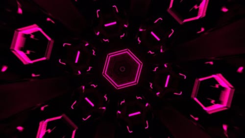 Pink And Turquoise Strobe Hexagoned Tunnel Background Vj Loop In 4K