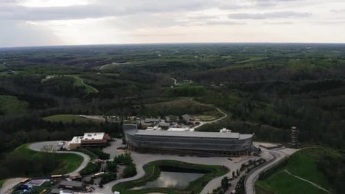 Aerial View of Theme Park in Scenic Landscape of Kentucky