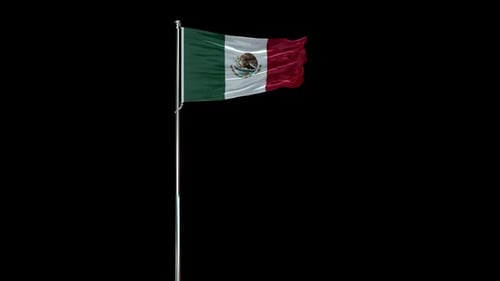 Realistic Waving Flag of Mexico 3D Animation