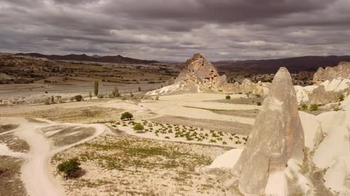 Aerial view of Goreme Historical National Park in Cappadocia
