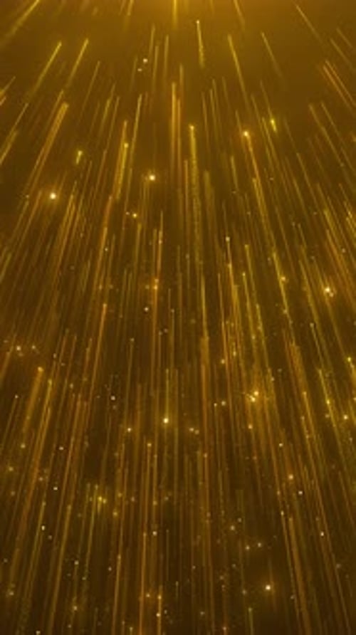 Abstract Golden Particle Streaks Vertical Background