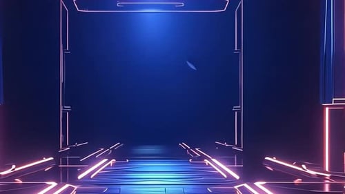 Futuristic neon tunnel