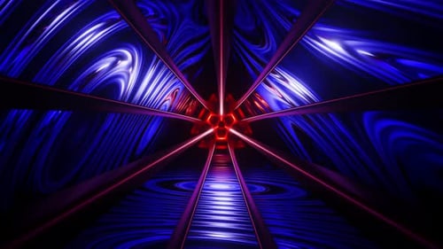 Dynamic Futuristic Neon Abstract Tunnel Loop Background