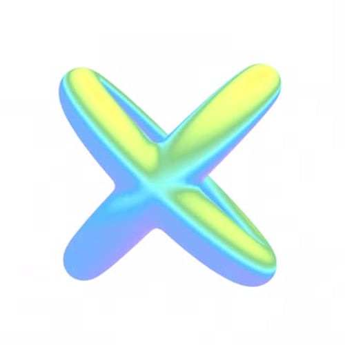 Rotating Abstract Geometric Shapes with Iridescent Holographic Colors