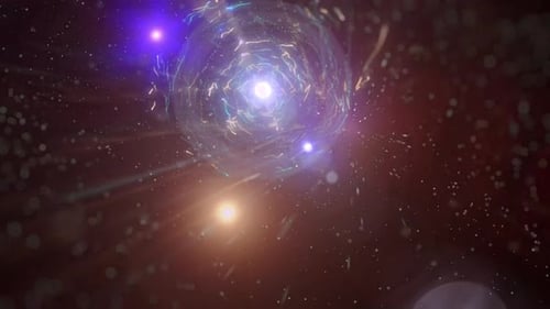 Abstract Light Particles Space Tunnel Cinematic Background