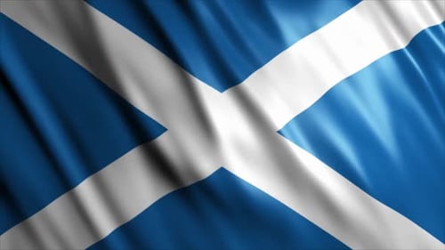 Animated Waving Scotland Flag Loop Background