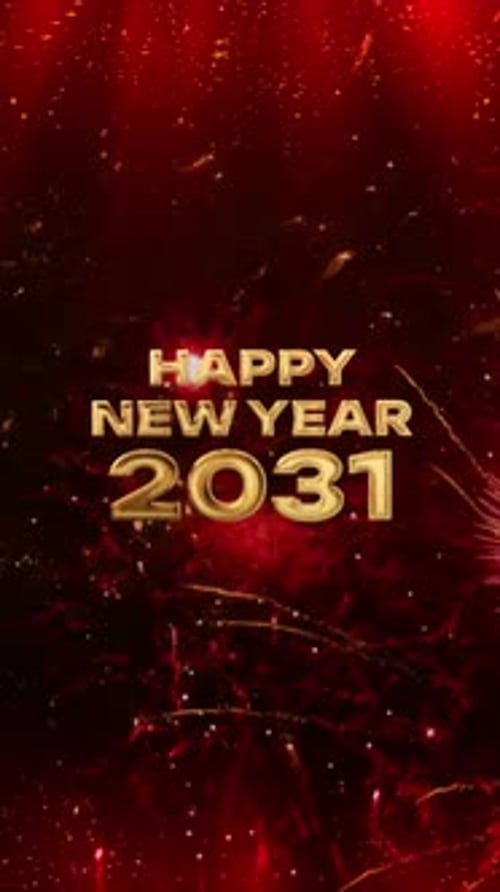 2031 New Year Fireworks Background Vertical