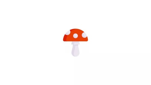 Flat Design Mushroom Pop-Up Animation
