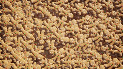 Seamless Loop of Festive Gingerbread Men Cookies