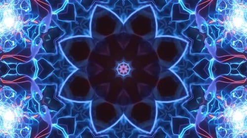 Abstract Geometric Glowing Kaleidoscope Background Loop