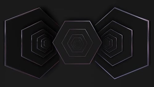 Hexágonos en capas en efecto 3D sobre fondo oscuro